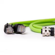 2× PROFINET RJ45 (m) – M12 (f) D coded 1m adapter cable for Navitek IE