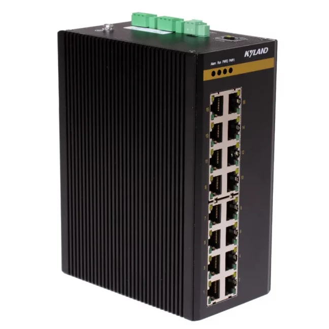 SICOM3016 Switch, 20 portový mažovatelný switch na DIN lištu, rychlost portů 10/100M, FOXON