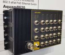 Aquam 8620/8120 industrial switch 20xM12 PoE ports, EN50155, IP65