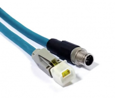 Ethernet cable M12/RJ45, 10GB/s, 2m