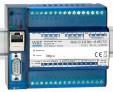 Ethernet IO vzdálené digitální vstupy výstupy 24V: 12xDI, 12xDO, 1x RS232 COM server, Modbus TCP, REST, MQTT, OPC UA