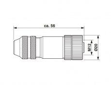 M12 connector for PROFIBUS, female