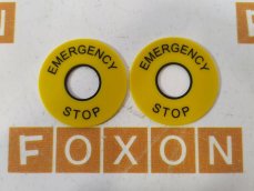 EAO 61-9970.2 Oznacovací štítek 43mm, Emergency Stop, žlutý